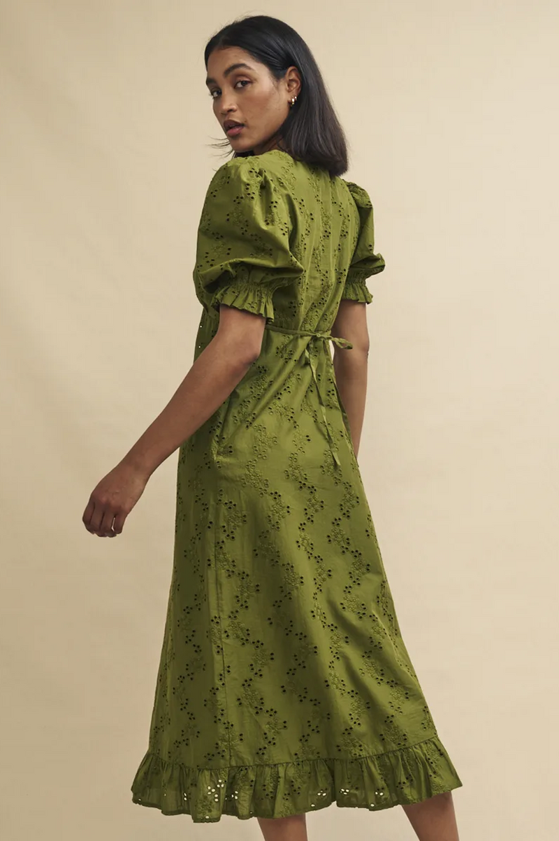 Nobody's Child Delilah Olive Broiderie Dress - The Mercantile London