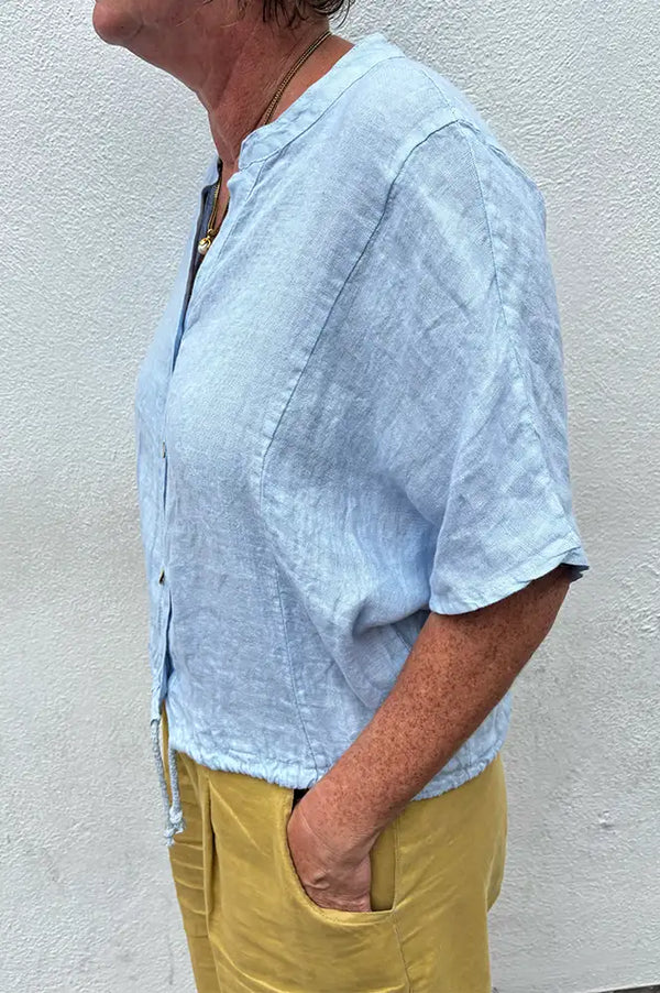 Linen & More Celeste Sky Blue Blouse