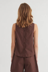Basic Apparel Ida Chicory Coffee Top - The Mercantile London