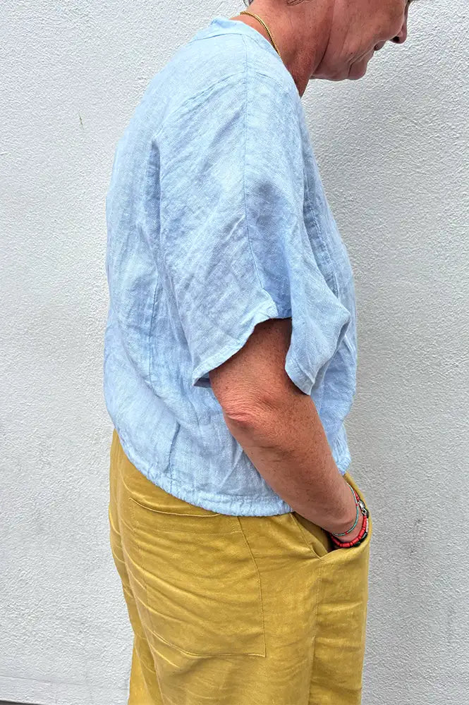 Linen & More Celeste Sky Blue Blouse