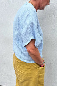Linen & More Celeste Sky Blue Blouse