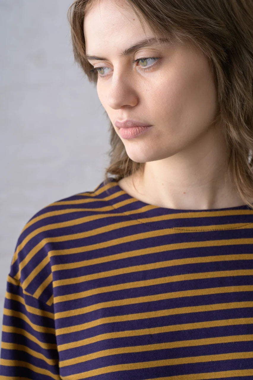 Bibico Zoe Navy & Bronze Striped Top