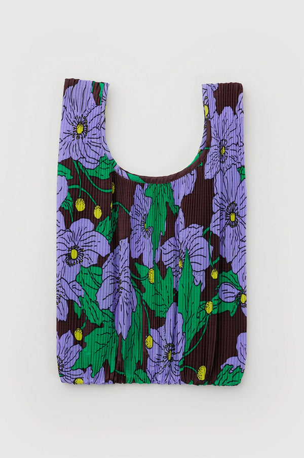 Baggu Pleated Maroon Poppy Standard Bag - The Mercantile London