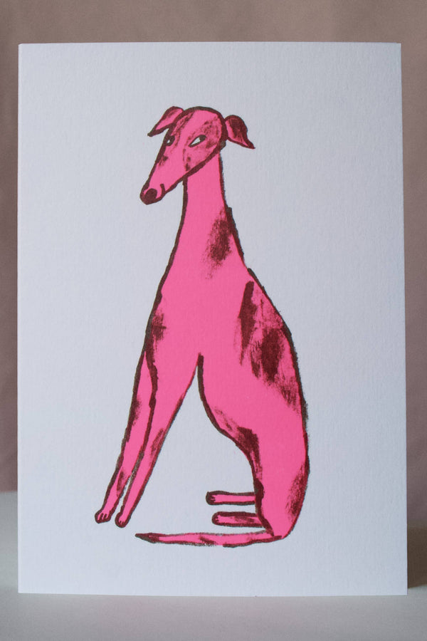 Hot Pink Press Sneaky Pink Dog Greetings Card