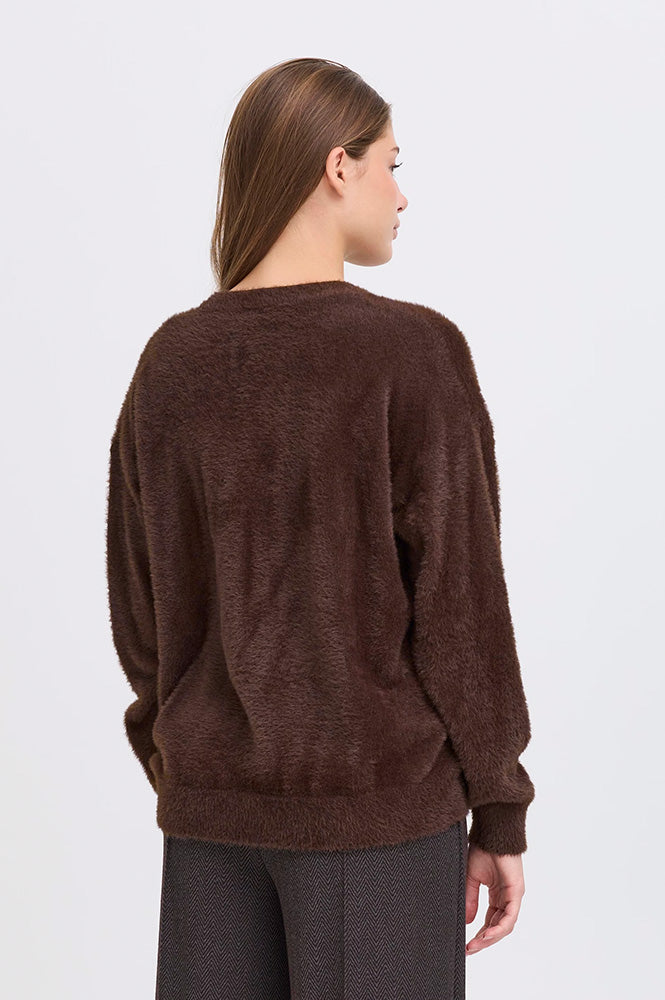ICHI Brula Coffee Bean Cardigan - The Mercantile London