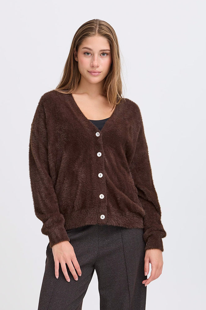 ICHI Brula Coffee Bean Cardigan - The Mercantile London