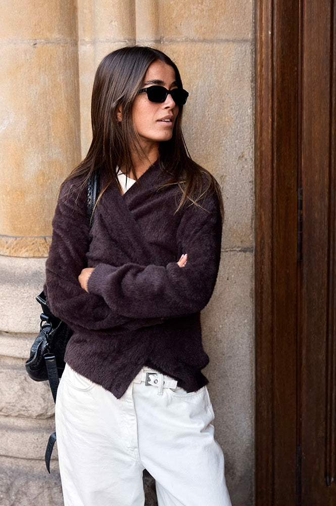 ICHI Brula Coffee Bean Cardigan - The Mercantile London