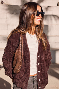 ICHI Brula Coffee Bean Cardigan - The Mercantile London