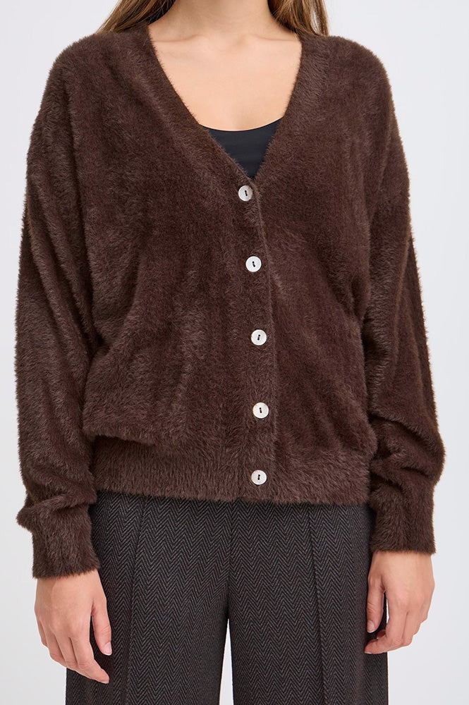 ICHI Brula Coffee Bean Cardigan - The Mercantile London
