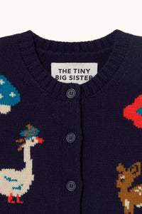 The Tiny Big Sister Fall Intarsia Navy Vest