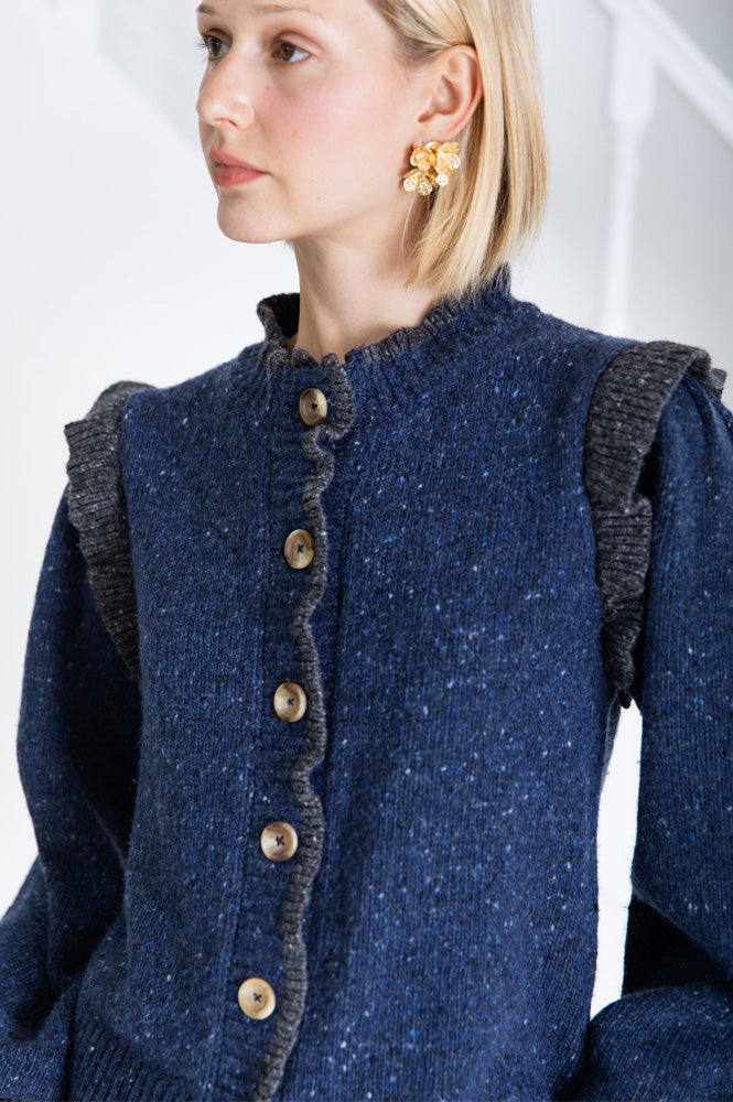 Bonté Delphine Navy Knit Jacket - The Mercantile London
