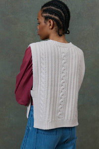 Louise Misha Adela Floral Cream Sleeveless Jumper - The Mercantile London