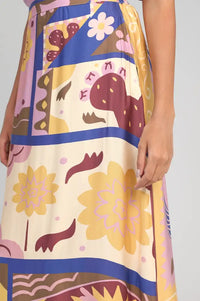 An'ge Rivila Patchwork Printed Midi Skirt - The Mercantile London