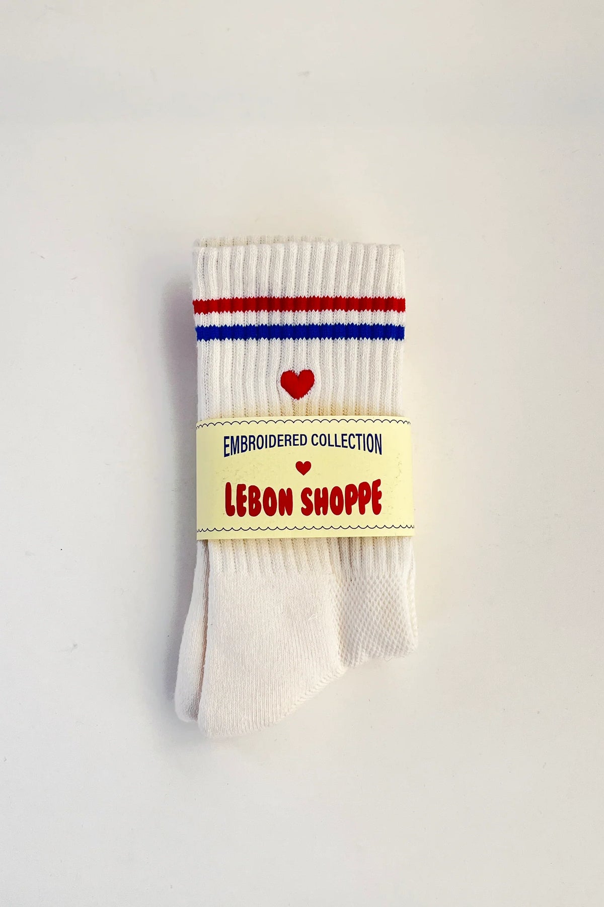 Le Bon Shoppe Embroidered Milk Boyfriend Socks
