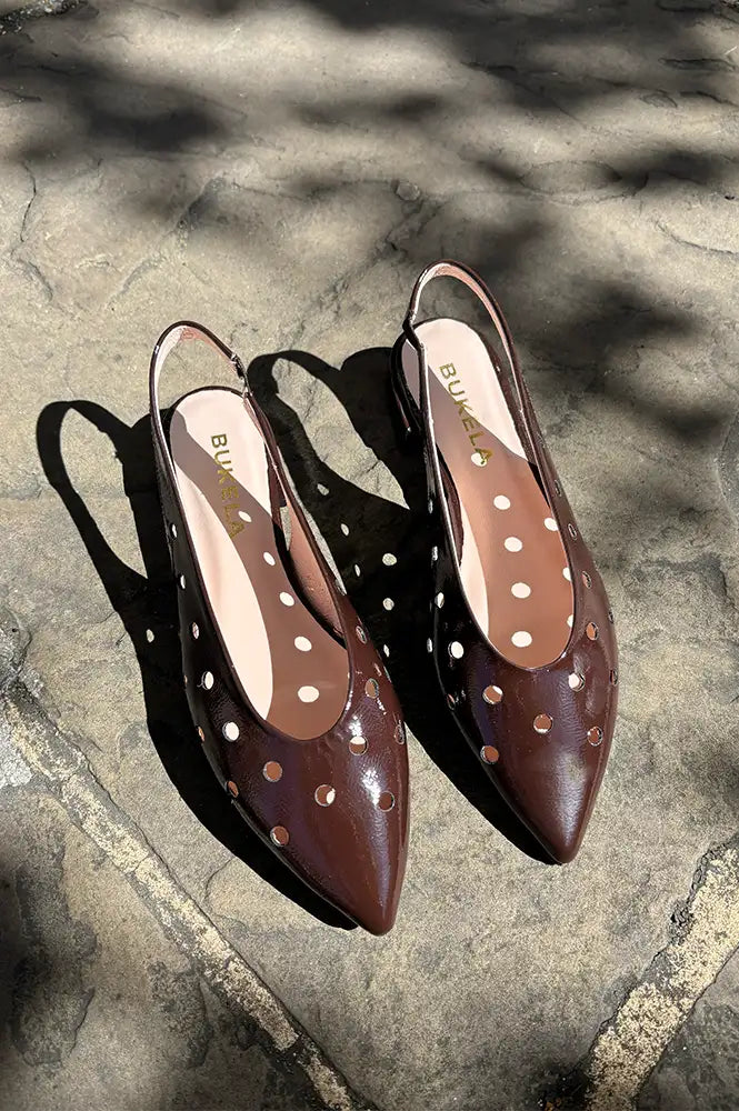 Bukela Cara Naplak Espresso Slingback Sandals - The Mercantile London