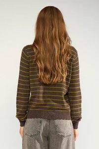 Numph Lucinda Black Coffee Stripe Jumper