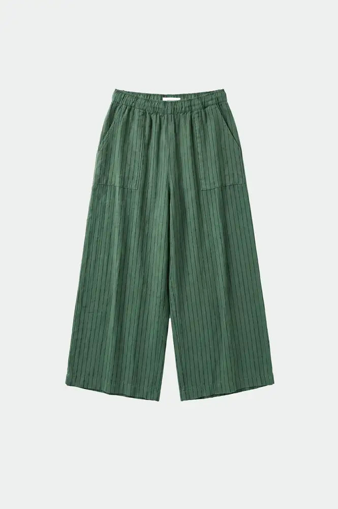 Indi & Cold Emerald Striped Linen Trousers