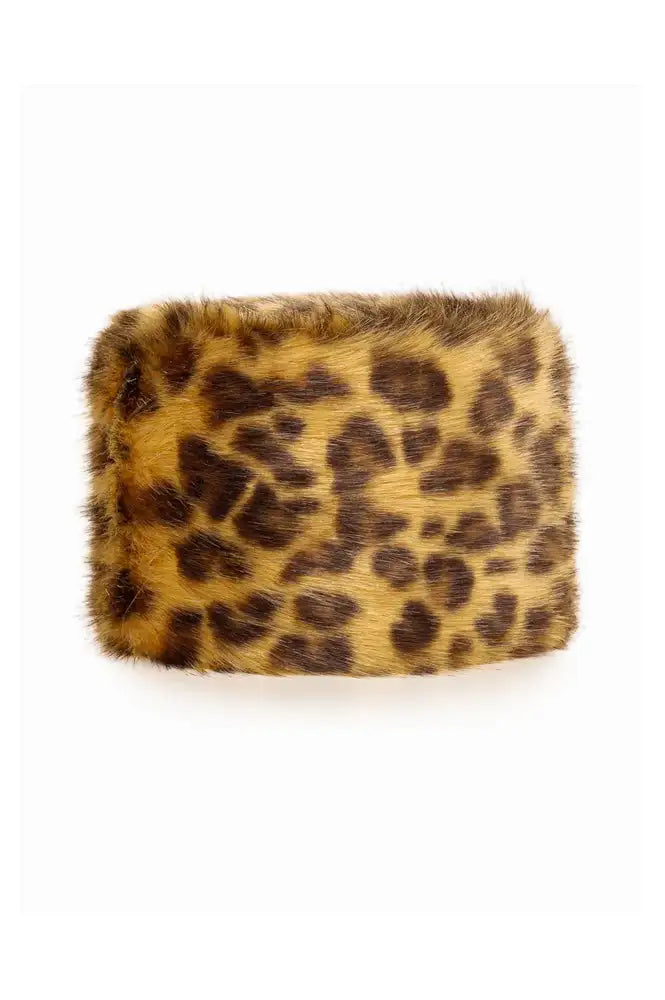 Helen Moore Leopard Faux Fur Pillbox Hat