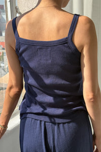Le Bon Shoppe Eve Pointelle Navy Cami - The Mercantile London