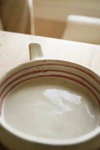 Hand Painted Breton Stripe Brick Olive Dish Bowl - The Mercantile London