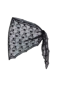 ICHI Blondie Black Lace Scarf - The Mercantile London