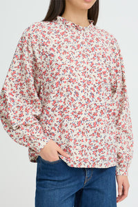 ICHI Qwina Teaberry Floral Blouse