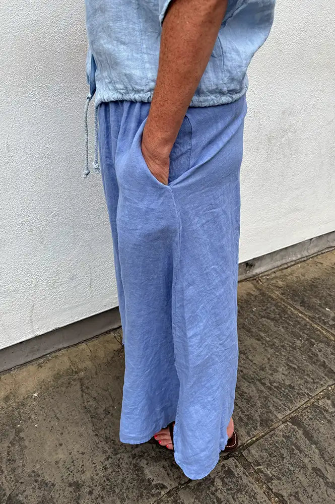 Linen & More Azul Linen Skirt