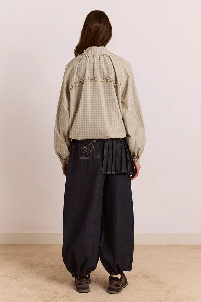 Damson Madder Lailah Oyster Gingham Lightweight Bomber