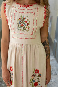 Indi & Cold Stone Cross Stitch Embroidered Dress