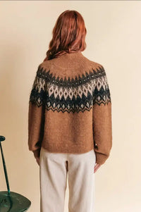 Emile Et Ida Ecrin Caramel Jacquard Jumper