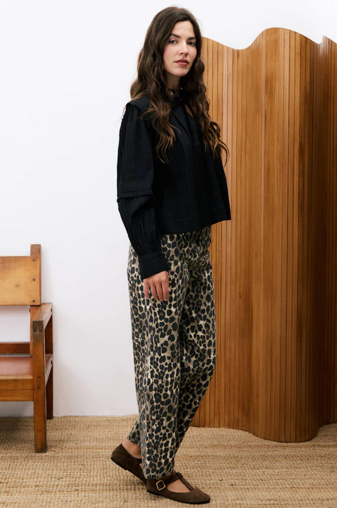 FRNCH Daffy Black Pleated Blouse - The Mercantile London