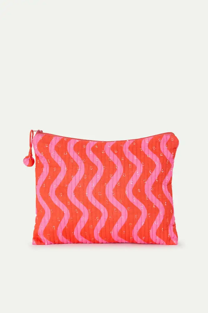Compania Fantastica Wave Red & Pink Pouch Bag