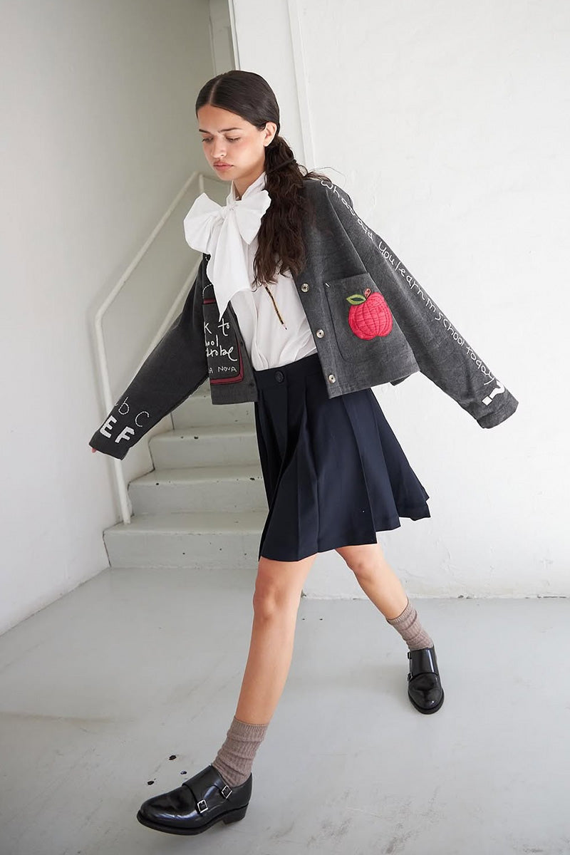 Stella Nova Navy Plissé Mini Skirt - The Mercantile London