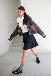 Stella Nova Navy Plissé Mini Skirt - The Mercantile London