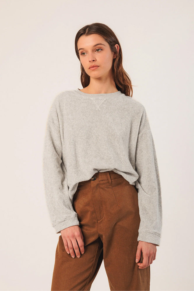 Indi & Cold Lara Mottled Grey Terry Sweatshirt - The Mercantile London