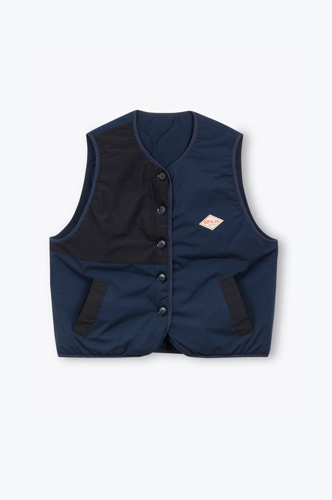 A.P Georgina Navy Reversible Vest - The Mercantile London