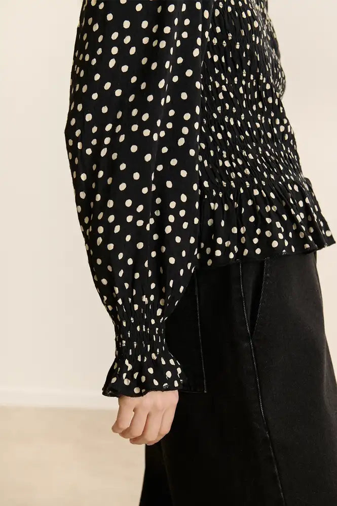 Garance Dean Polka Dot Smocked Blouse
