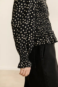 Garance Dean Polka Dot Smocked Blouse