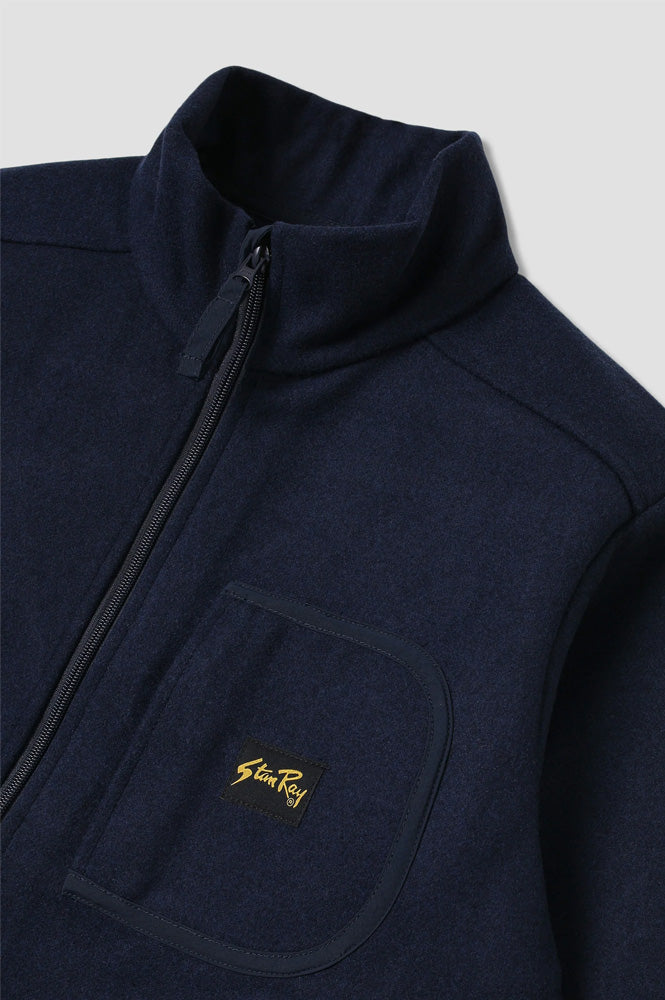 Stan Ray Heather Navy Wool Fleece Jacket - The Mercantile London