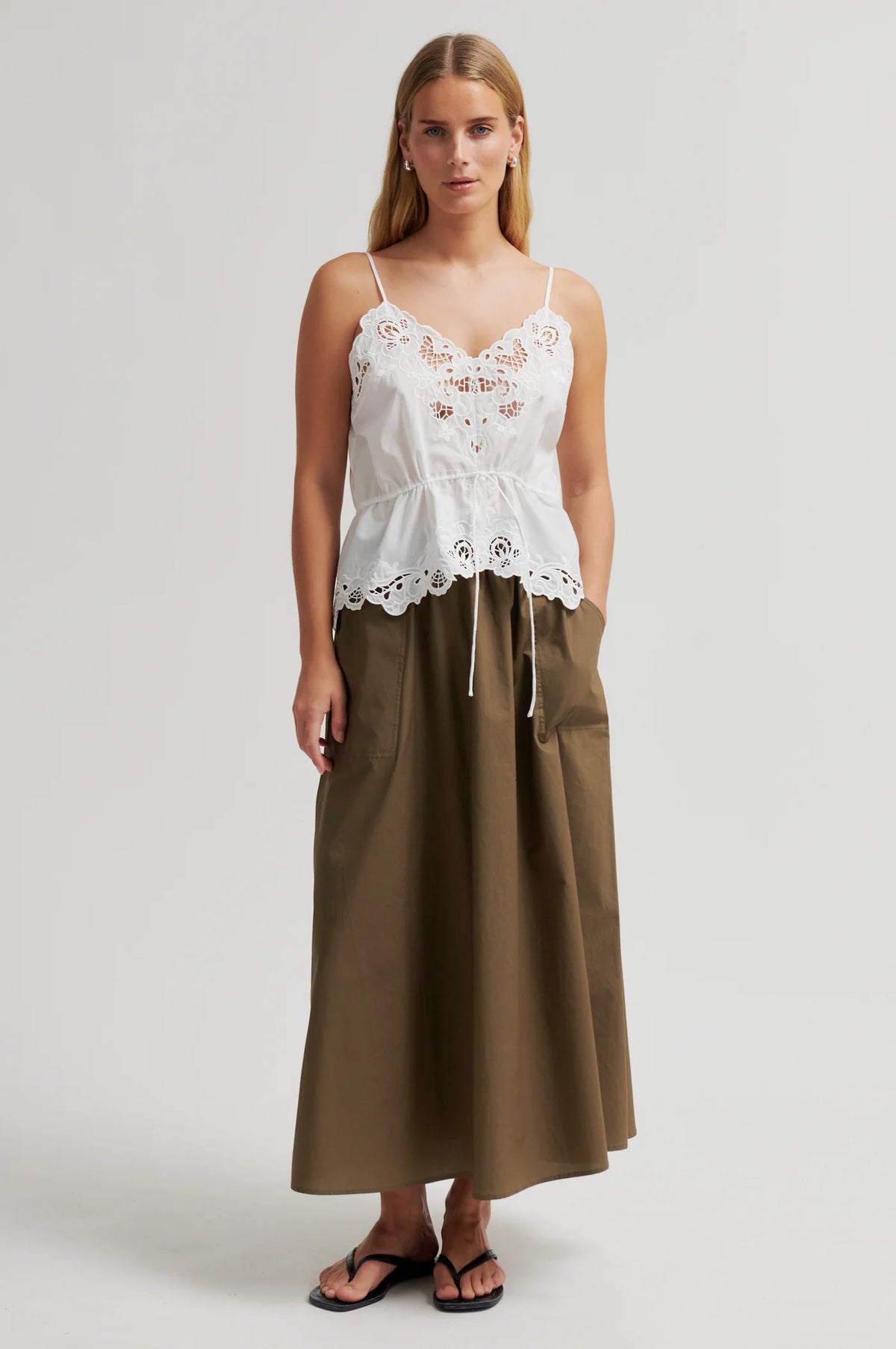Second Female Shia White Strap Top - The Mercantile London