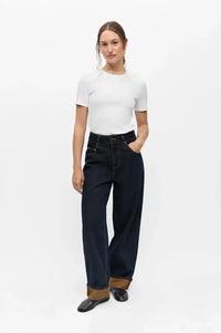 Object Isira Dark Blue Denim Cuffed Jeans