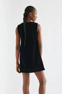Compania Fantastica Black Velvet Short Dress