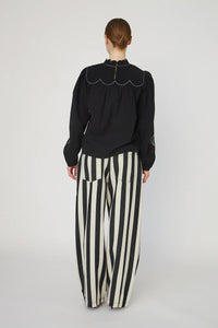 Stella Nova Black Moon And Star Embroidered Blouse - The Mercantile London