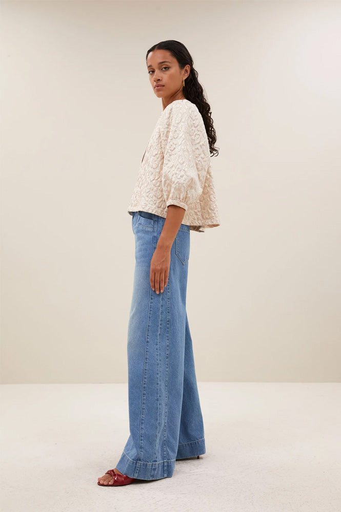 By-Bar Mauri Champagne Cheetah Blouse