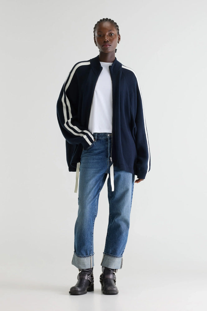 Bellerose Angik Navy Zip-Up Cardigan