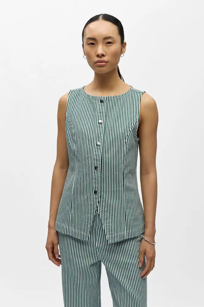 Object Sanni Botanical Stripe Top - The Mercantile London