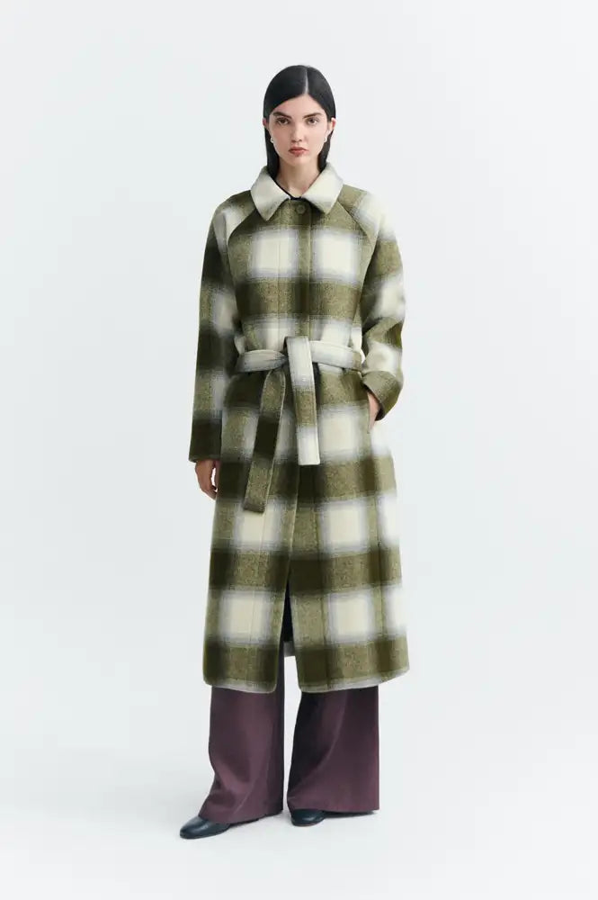 Thinking Mu Green Checks Lise Jacket