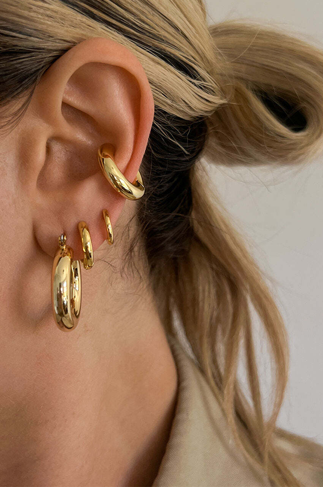 Luv AJ Baby Amalfi Gold Tube Hoops - The Mercantile London