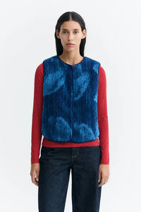 Thinking Mu Jay Blue Lotus Jacquard Vest - The Mercantile London