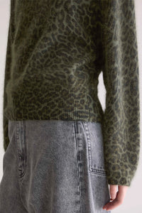 Bellerose Dioal Green Leopard Print Jumper - The Mercantile London